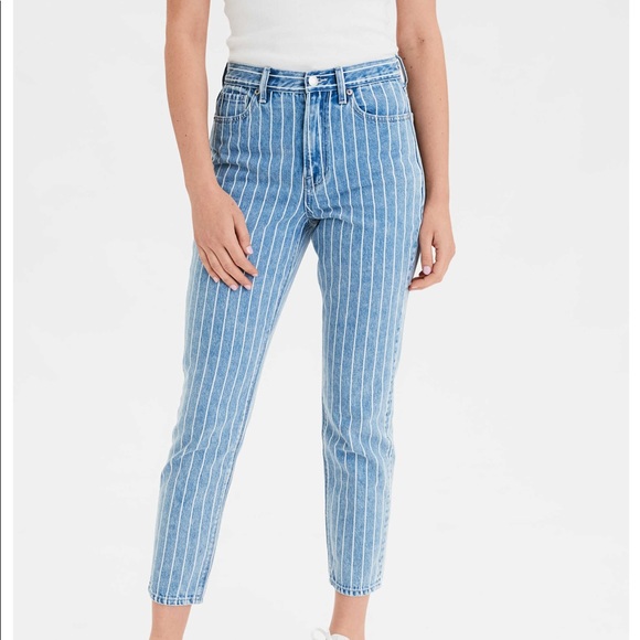 American Eagle Outfitters Denim - nwt american eagle striped blue mom jeans
